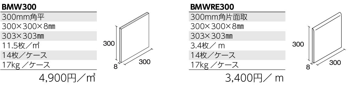 ブライト&マットofホワイト300 形状図
